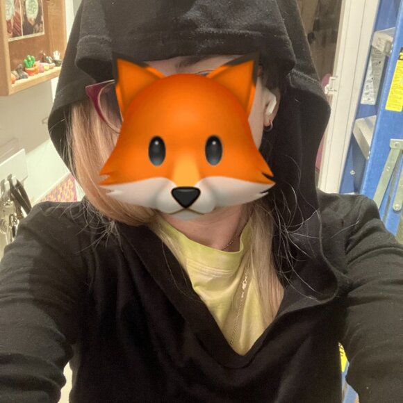 Black long sleeve shirt with large hood - Picture 9 of 9